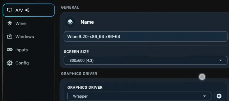 WinNative Emulator 4 Set Screen Size in Winnative Emulator
